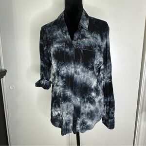 Velvet Heart Button Down Tie-Dye Shirt